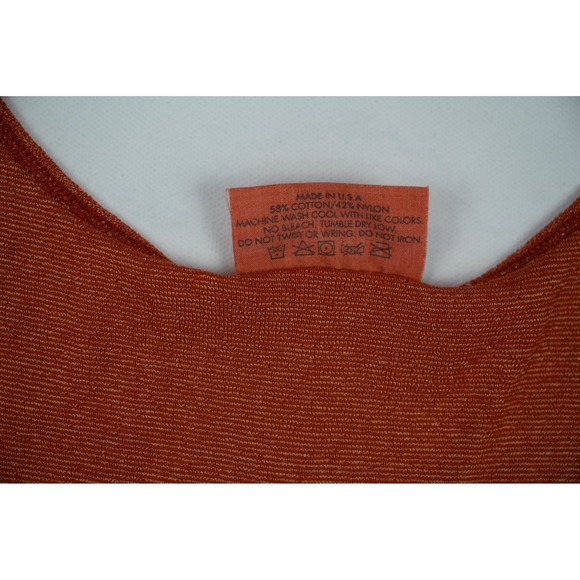 Vintage Y2K Michael Stars Orange Ribbed Knit Tank Top One Size USA - Picture 4 of 5